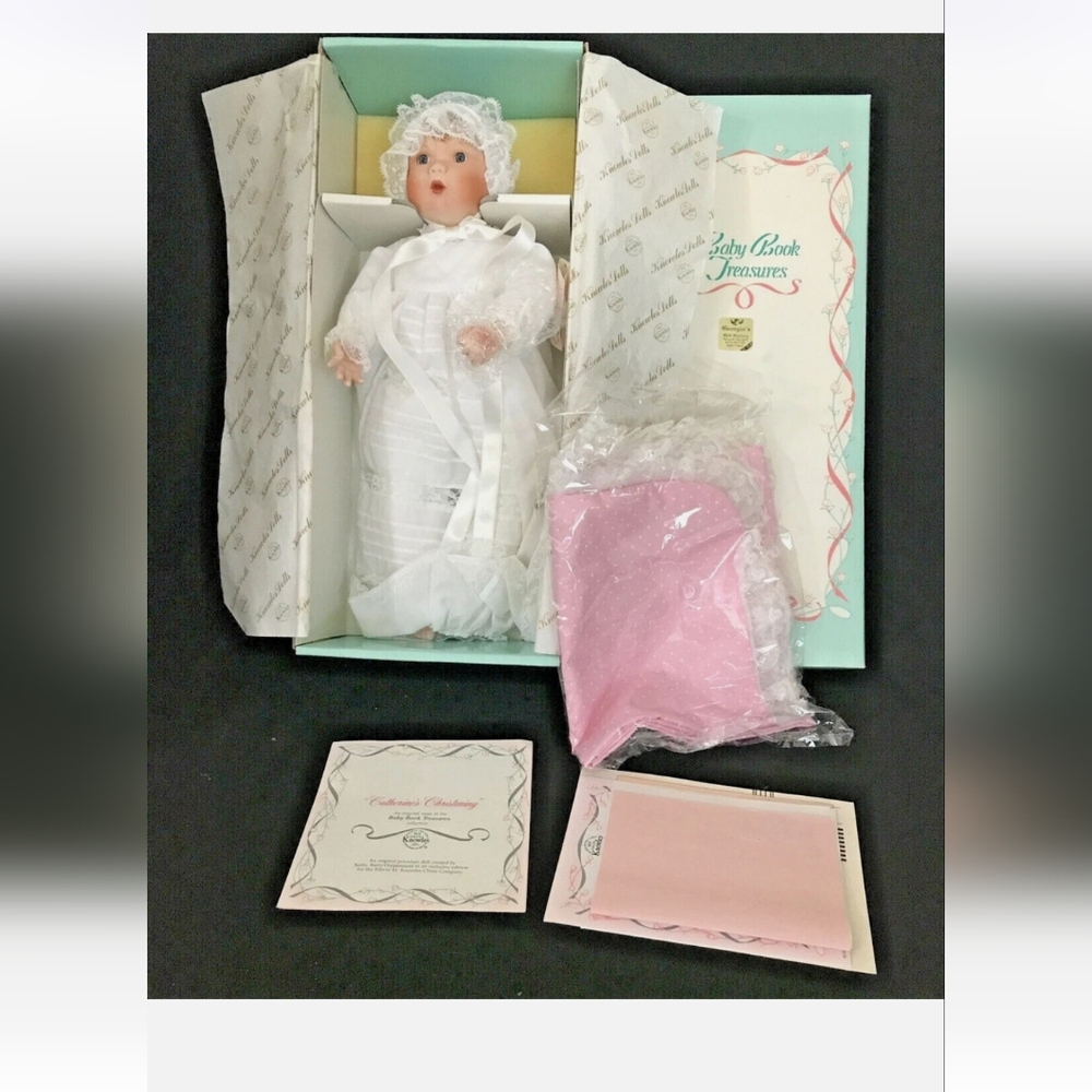 Catherine Christening Baby Doll in White Outfit